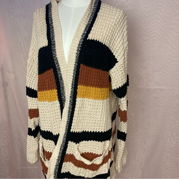 Hem & Thread open front striped cardigan - Picture 6 of 8